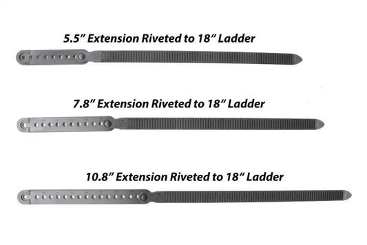 1″x18″ Ladder Straps Riveted to Extensions