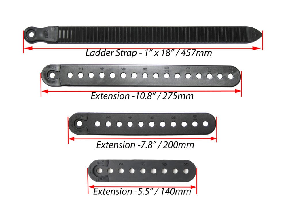 1″x18″ Ladder Straps Riveted to Extensions