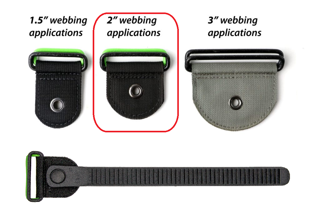 1.5", 2", or 3" grip web rings for ladder straps