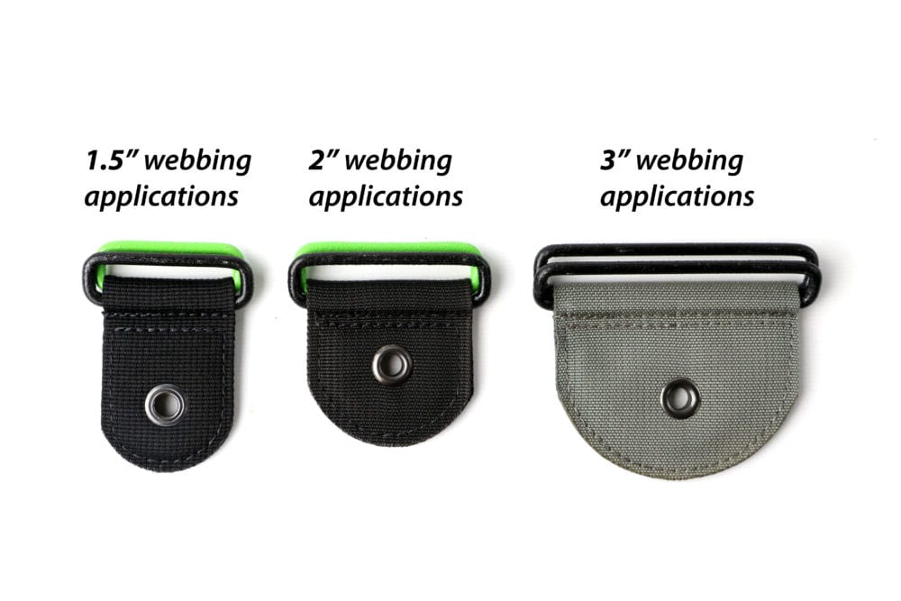 1.5", 2", or 3" grip web rings for ladder straps