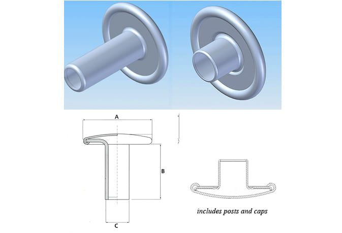 Single Head Rapid Rivets and Corresponding Caps